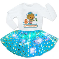 kids girls sequined dress sets birthday party 2 pc dresslong sleeve t shirt kids design your name and number birthday present