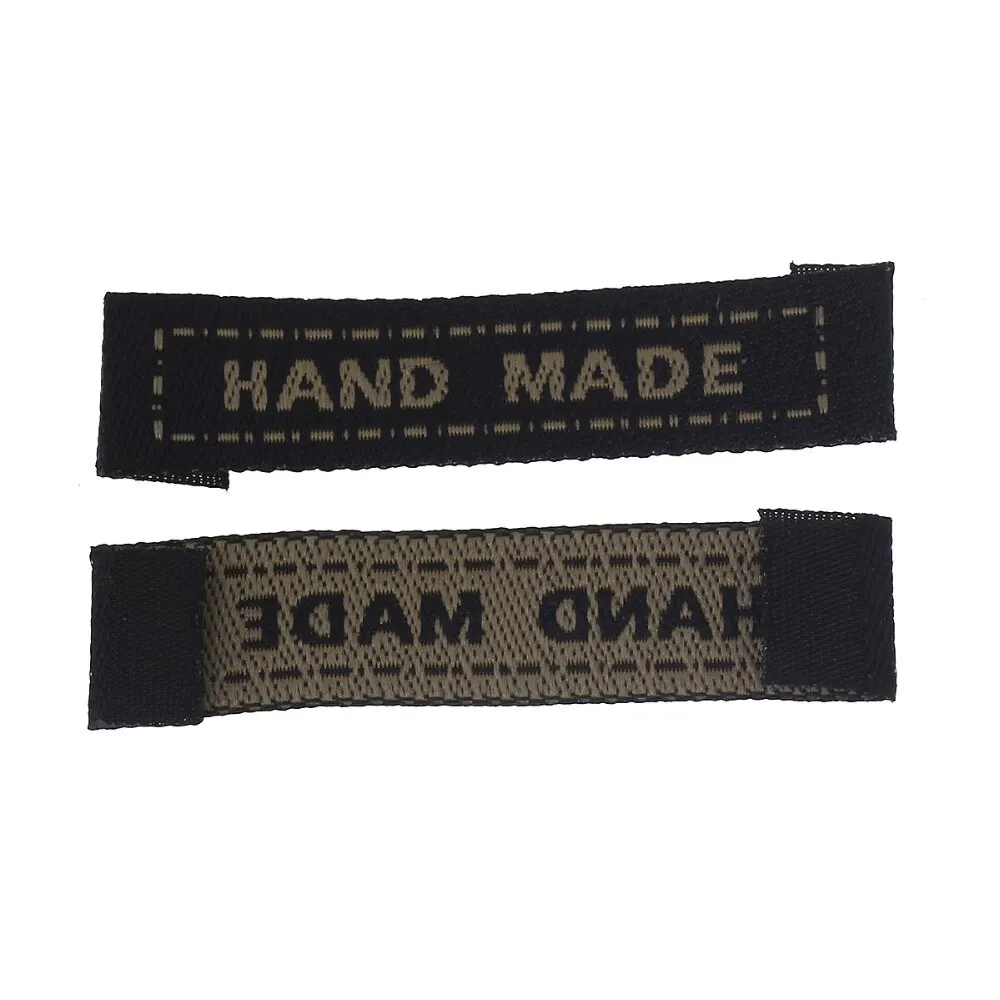 Брендовые 100 шт черные ручной работы буквы хлопчатобумажная ткань этикетки