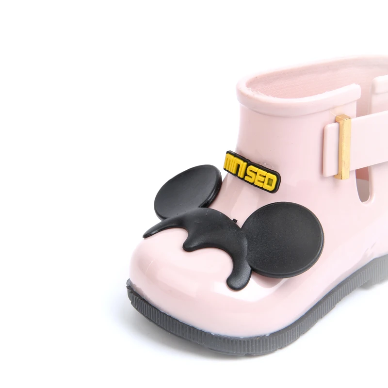 Mini Melissa/3 цвета; резиновые сапоги; Новинка года; нескользящие желе резиновые сапоги для мальчиков и девочек; Melissa; обувь с Микки Маусом; прозрачная детская водонепроницаемая обувь - Цвет: Многоцветный