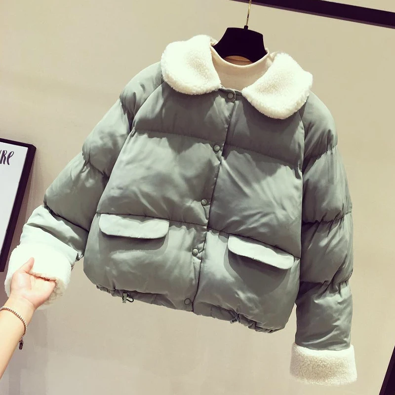 Зима Осень Повседневная Женская Корейская бежевая черная Лоскутная свободная