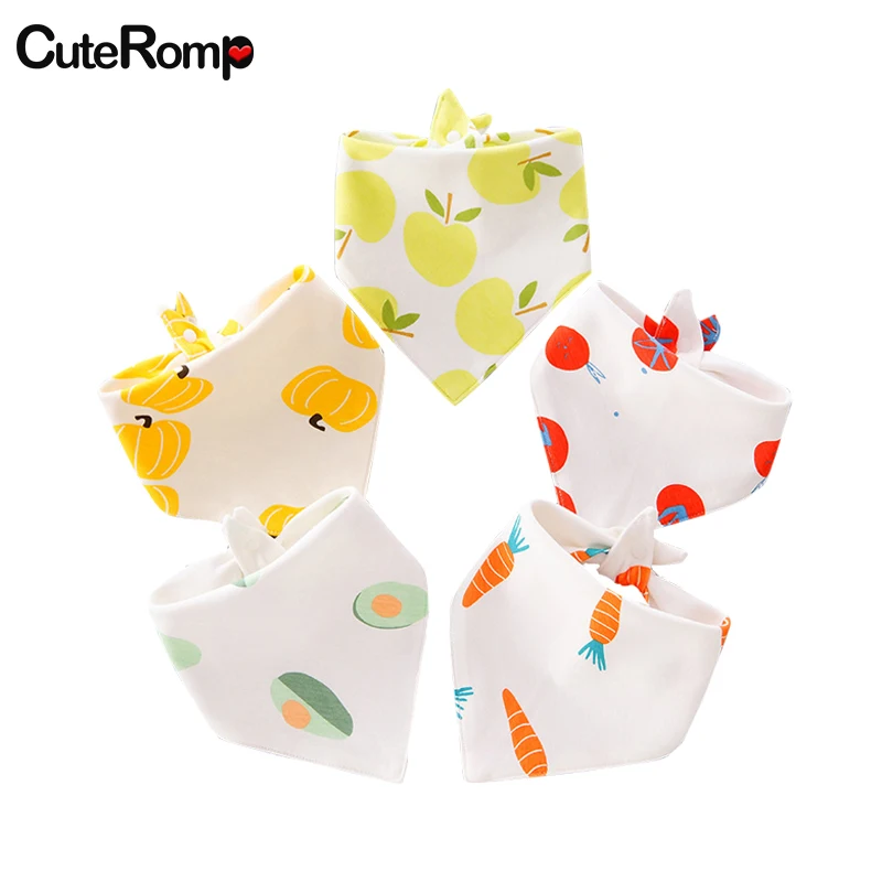 

5pcs Baby Bibs Cotton Bandana Bibs Baby Feeding Smock Infant Cloths Cartoon Saliva Towel Baby Eating Accessory Soft Baby Stuff