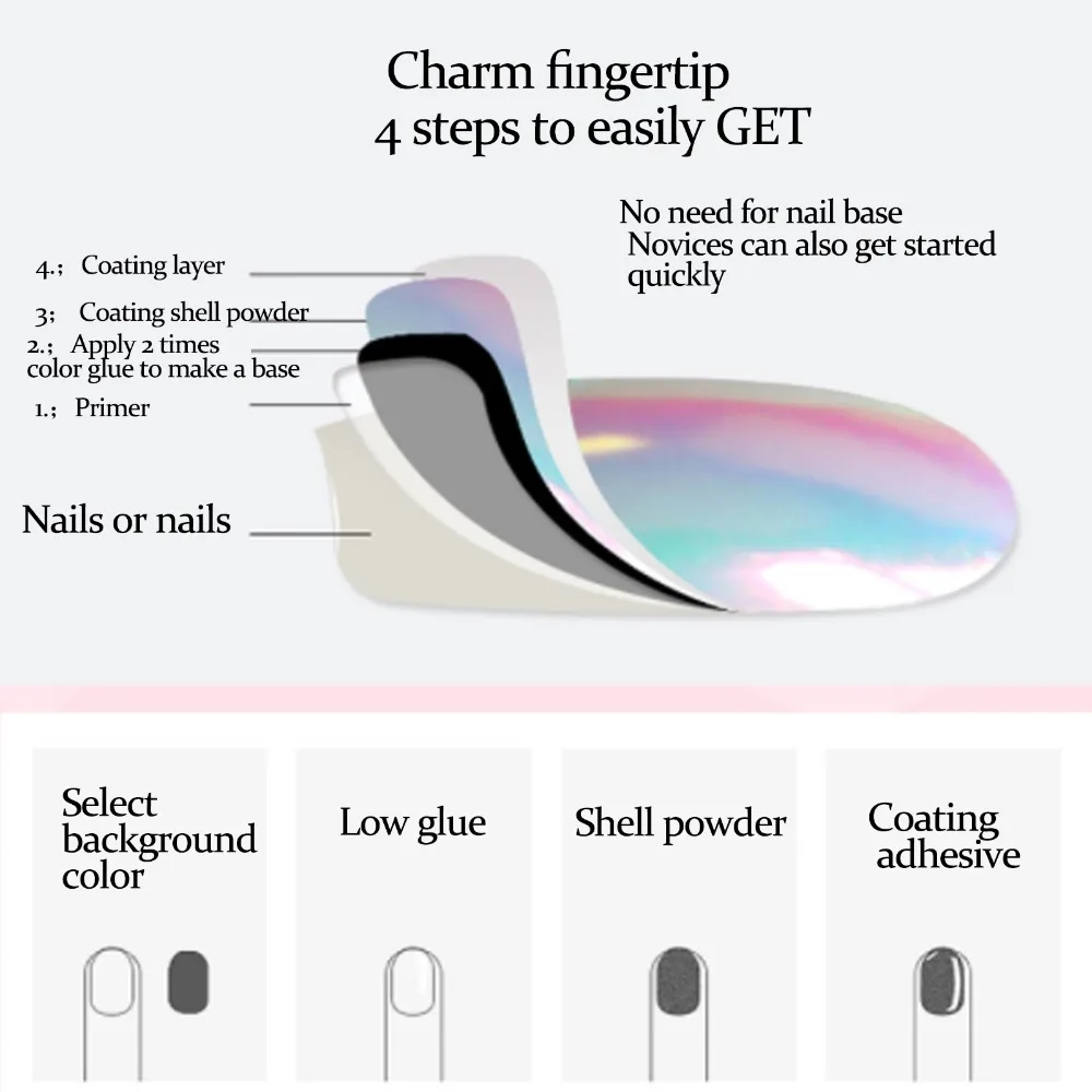 Хромированный перламутровый корпус для ногтей Блестящий пигмент порошок