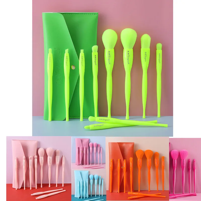 

10Pcs Makeup Brushes Set Candy Color Cosmetic Powder Eye Shadow Foundation Blush Blending Beauty Make Up Brush Maquiagem