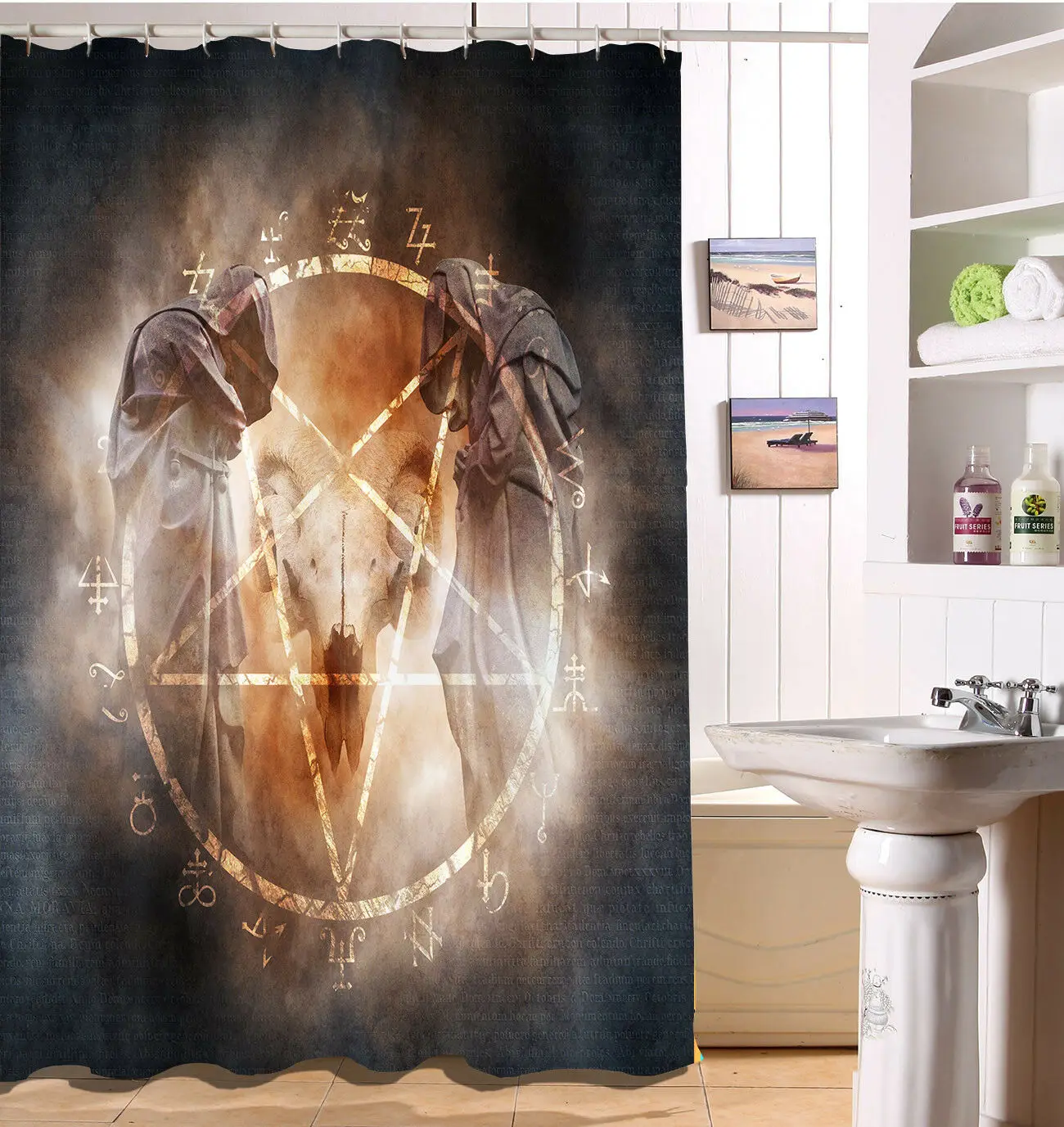 Хэллоуин Дьявол водонепроницаемый тканевый комплект занавески для душа | Дом и