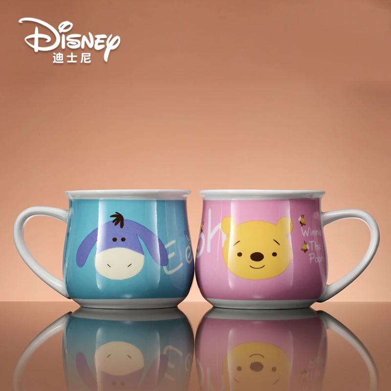 Disney керамическая чашка с крышкой ложкой для воды милая детская мультяшная Винни