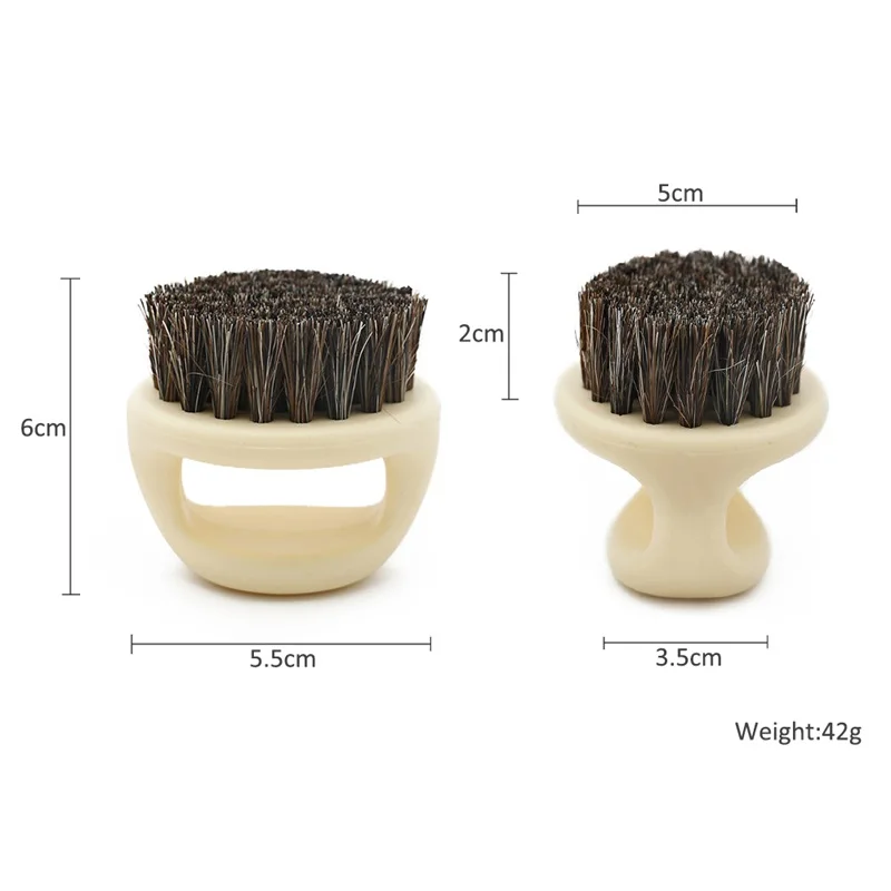 

Boar Bristles Beard Brush Men's Shaving Styling Comb Brush Ring Designs Portable Barber Ring Mustache Brush For Facial Cleaning