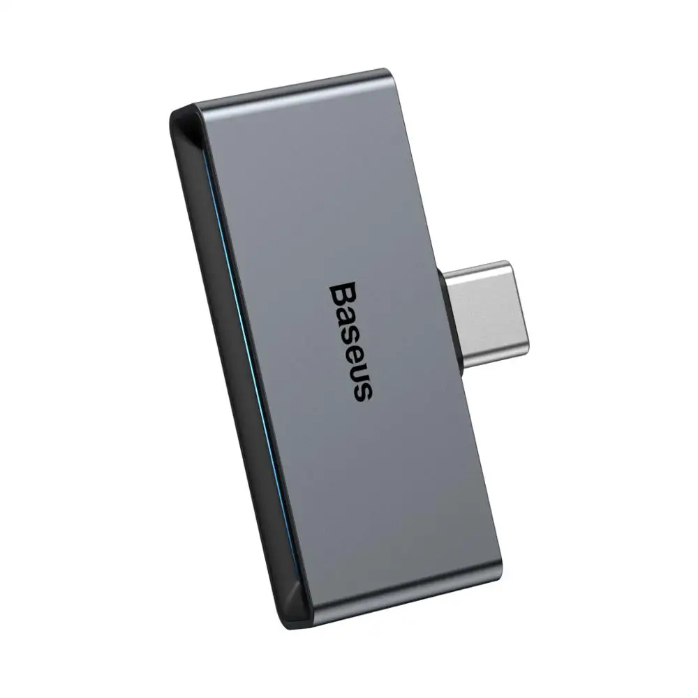 SPACE GRAY Baseus L57 usb type c адаптер usb c до 3,5 мм aux Наушники адаптер с PD 18 Вт Быстрая зарядка для телефона type c Jack - Цвет: SPACE GRAY