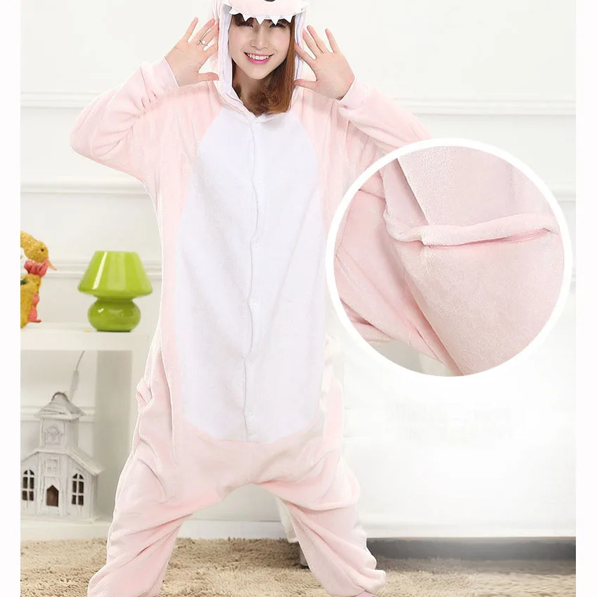 

Flannel Dinosaur Kigurumi Pajama Women Male Winter Homewear Girl Onesie Flannel Animal Cosplay Costume Party Jumpsuit Adult Warm