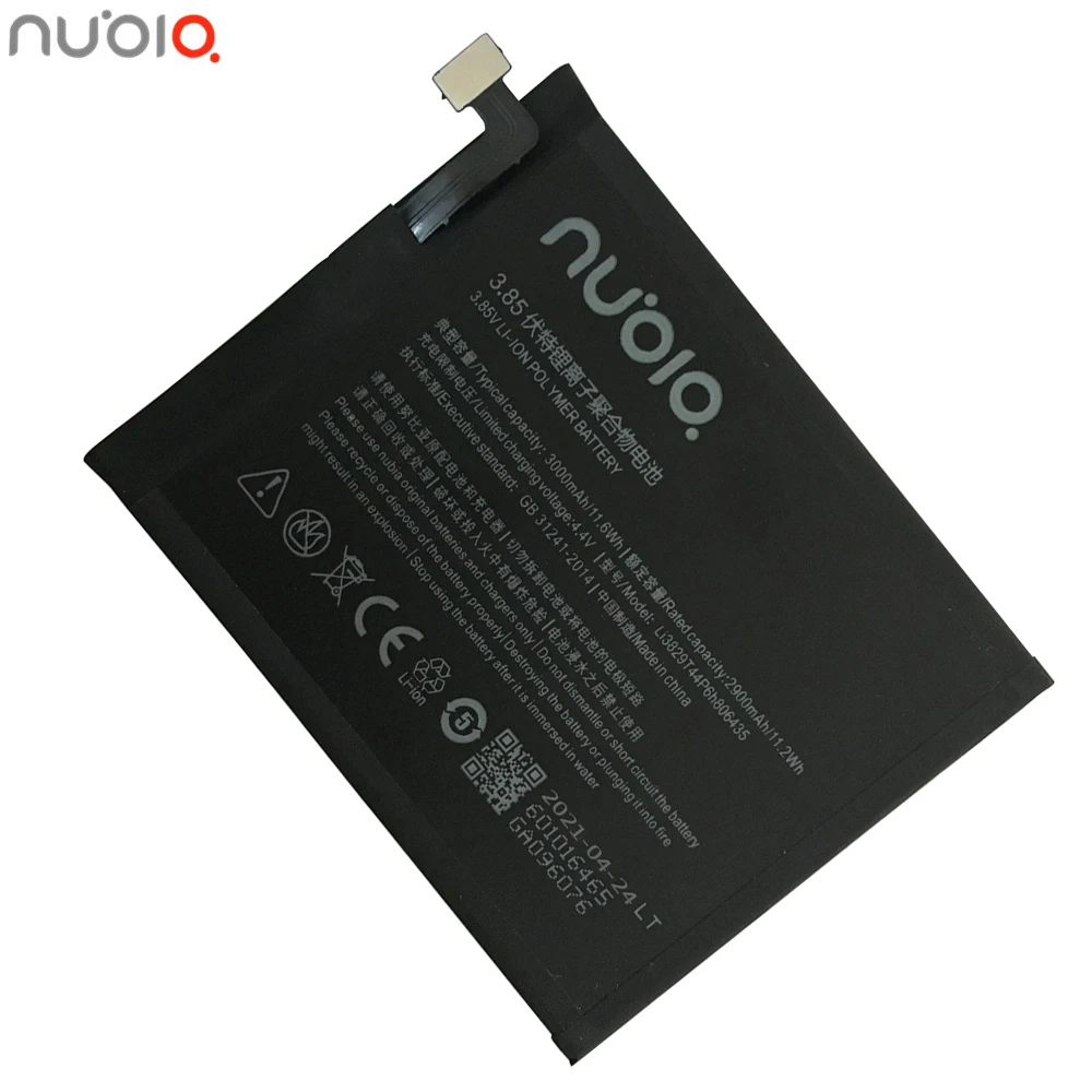 2021 Новый аккумулятор для ZTE Nubia Z11 NX531J Li3829T44P6h806435 3000 мАч Высококачественная сменная