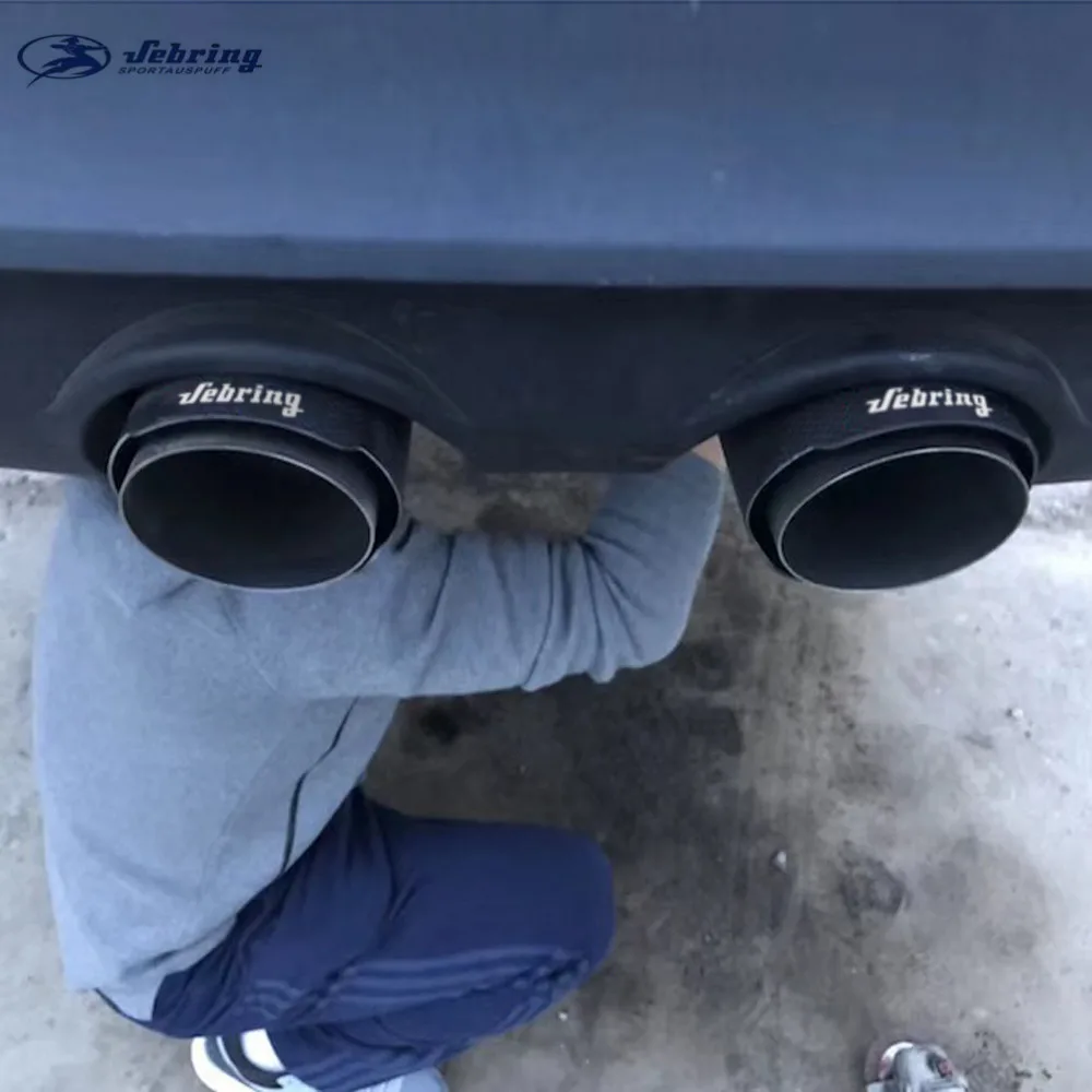 

sebring The New Stainless steel carbon fiber car tail throat sandblast exhaust pipe modified muffler matt tail pipe cover tip