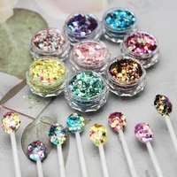 8 bottleset super shiny laser bright starlight nail art glitter flakes korean mixed hexagon shape ins style nail sequins tg26