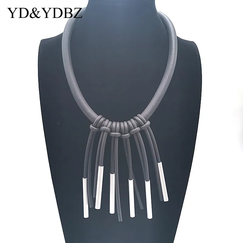 YD & YDBZ резиновые ожерелья с кисточками женское ожерелье ювелирные изделия черные
