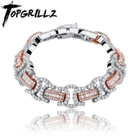 topgrillz new 13mm byzantine bracelet high quality iced out micro pave cubic zirconia hip hop personalised jewelry for gift
