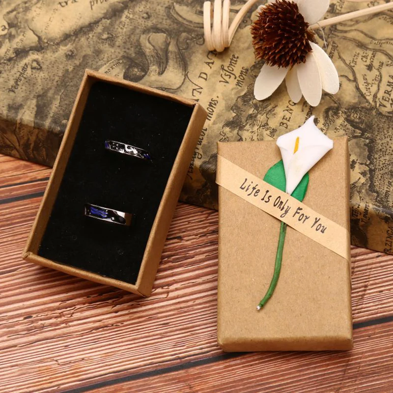 

1pcs Creative Jewelry Box Retro Kraft Paper Ring Jewelry Display Box Gift Cardboard Boxes
