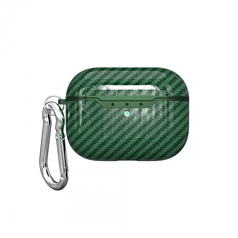 Чехол для AirPods Pro ударопрочные наушники с текстурой личи из углеродного волокна