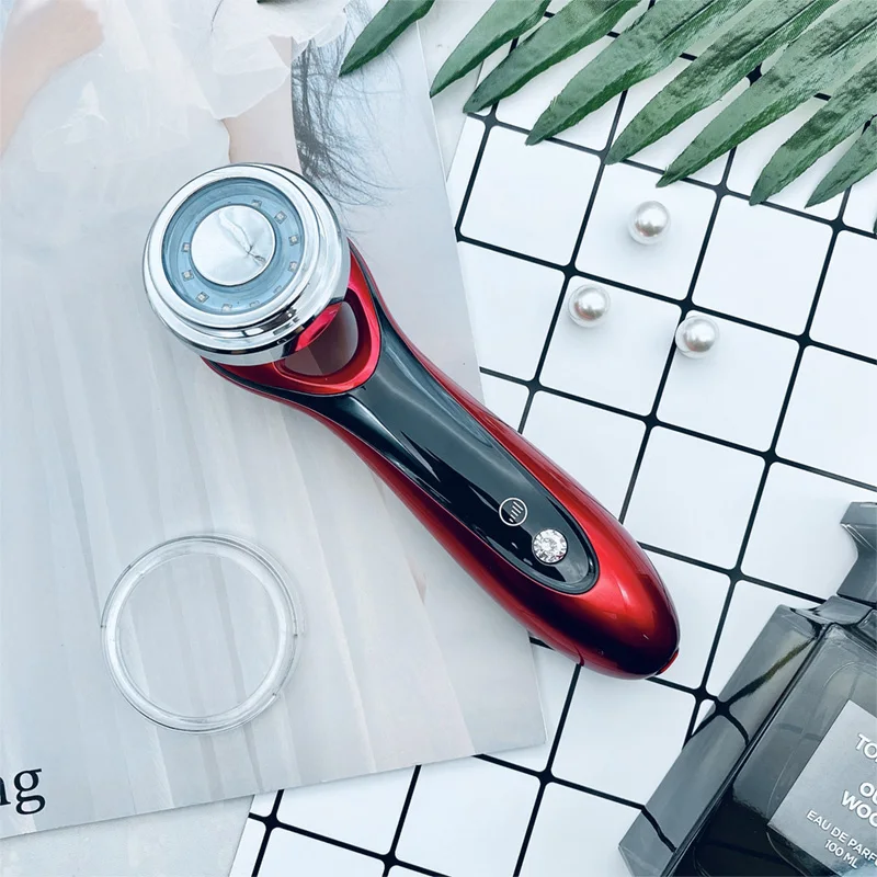 Beste Ultrasone Ems Gezicht Lifting Anti Aging Led Photon Mesotherapie Huidverjonging Apparaat Verwarming Home Spa Massager Oplaadbare