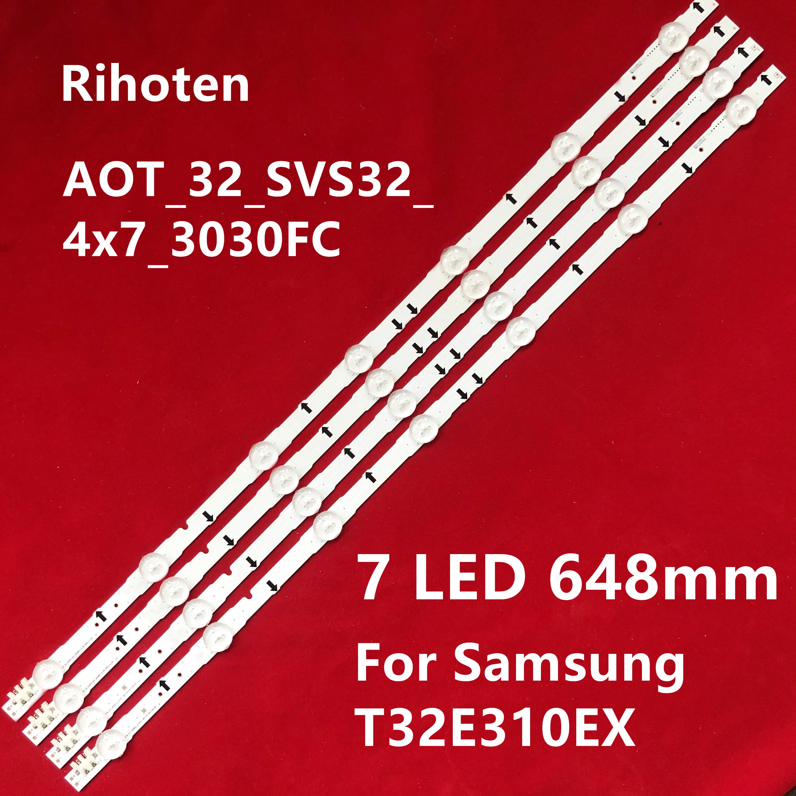 1 комплект = 4 шт. Светодиодная лента для подсветки Samsung T32E310EX 7 ламп 648 мм 3