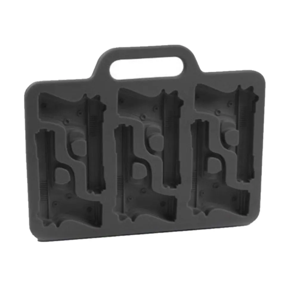 6 компания в форме пистолета Силиконовый поднос для льда Пищевой DIY Форма