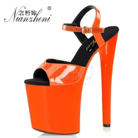 new style 20cm super high heeled pole dance shoes 8 inches sexy fetish models party women platform sandals dressing stripper