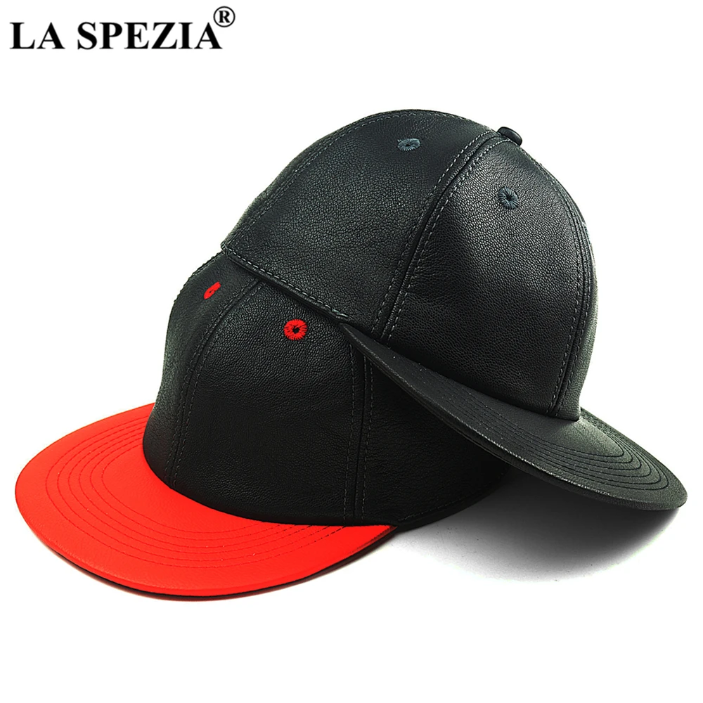 

Sheepskin Baseball Caps Men Women Real Leather Dad Hats Autumn Winter Male Genuine Leather Black Red Snapback