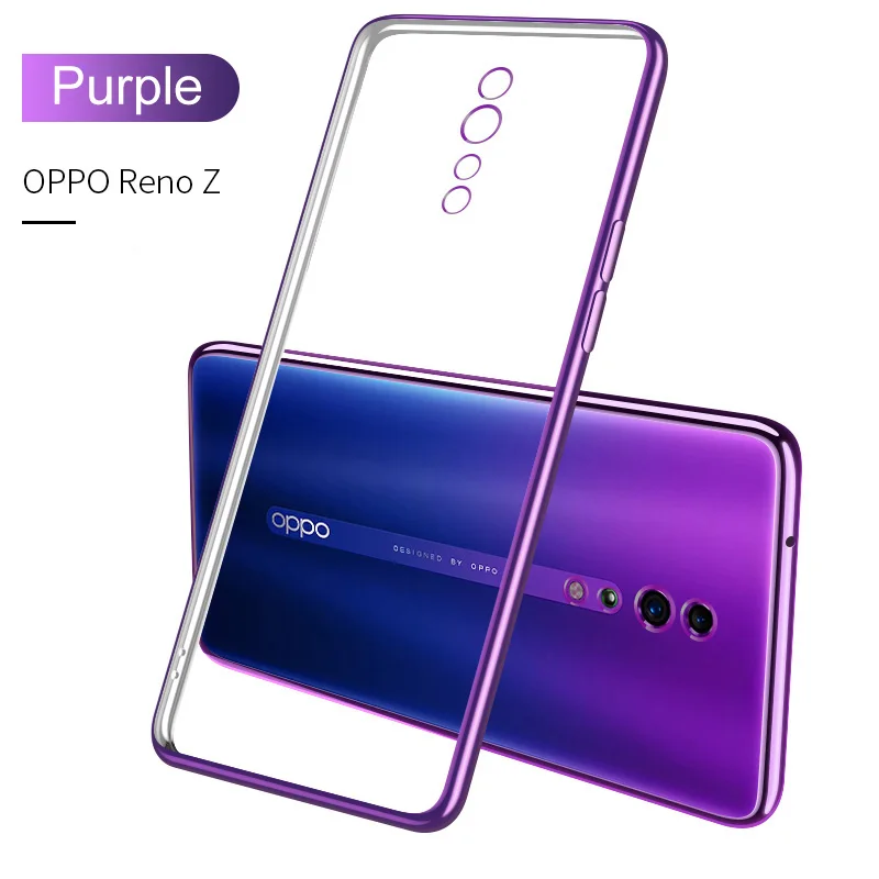 ADKO глянцевый красивый мягкий силиконовый чехол из ТПУ для Oppo Reno Z, прочный Чехол с покрытием для Oppo Reno 5G 10x, версия зума 6,6 дюйма - Цвет: Reno Z Purple