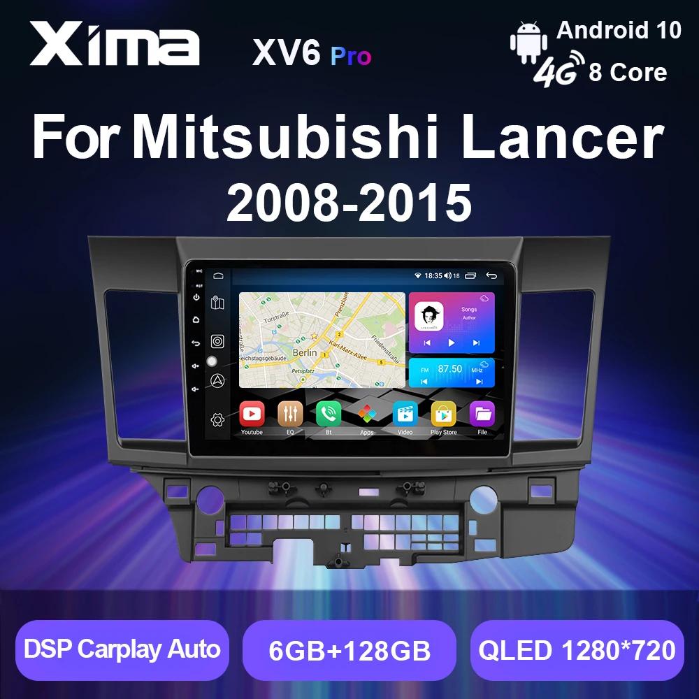 Автомагнитола XIMA Pro мультимедийный видеоплеер на Android 10 с GPS Wi-Fi DSP dvd для Mitsubishi Lancer