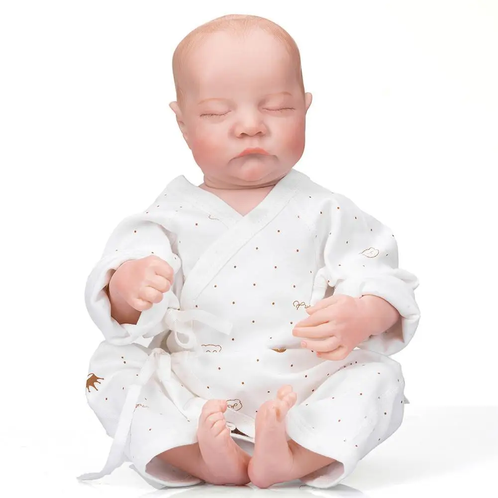 

New Sleeping Emulated Doll Soft Children 49CM Full Body Silicone Reborn Cute Doll With Clothes Birthday Gift