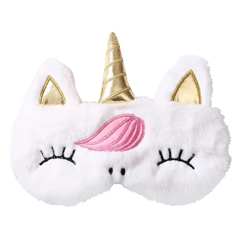 

Cute 3D Unicorn Eye Sleeping Cover Cartoon Eyeshade Relax Eye Patch Plush Suitable for Travel Home Party Gifts Mask