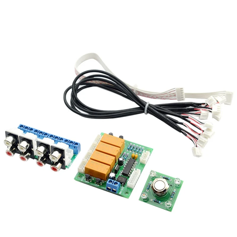 Relay 4-Way o Input Signal Selector Switching Rca Selection Board Of Button Switch for Amplifiers | Электроника