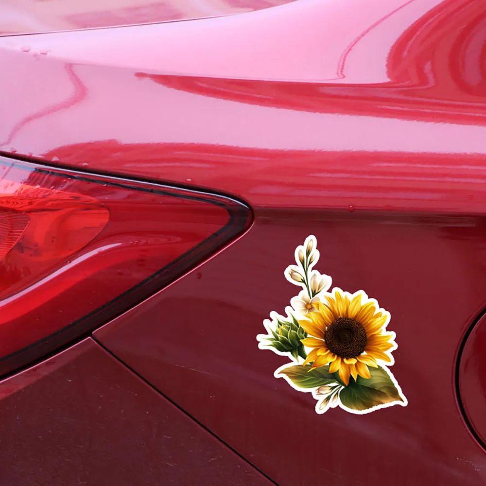 

Sunflower Decor Flowers Car Stickers High Quality Personalized Colored Anti-UV Car Window Body Decorative Stickers Accessories