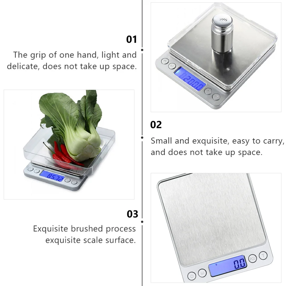 

1 Set Durable Electronic Scale Backlit High Precision Measuring Scale (silver)