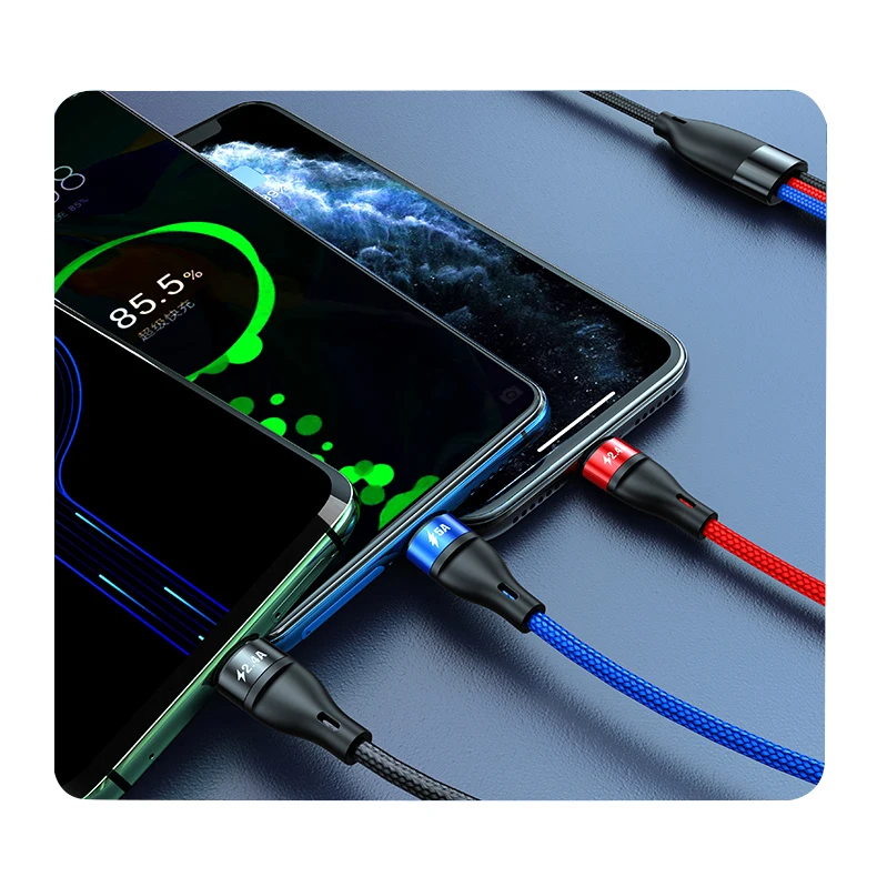2 м длинный USB-кабель 3 в 1 кабель Автомобильное зарядное устройство провод Тип C