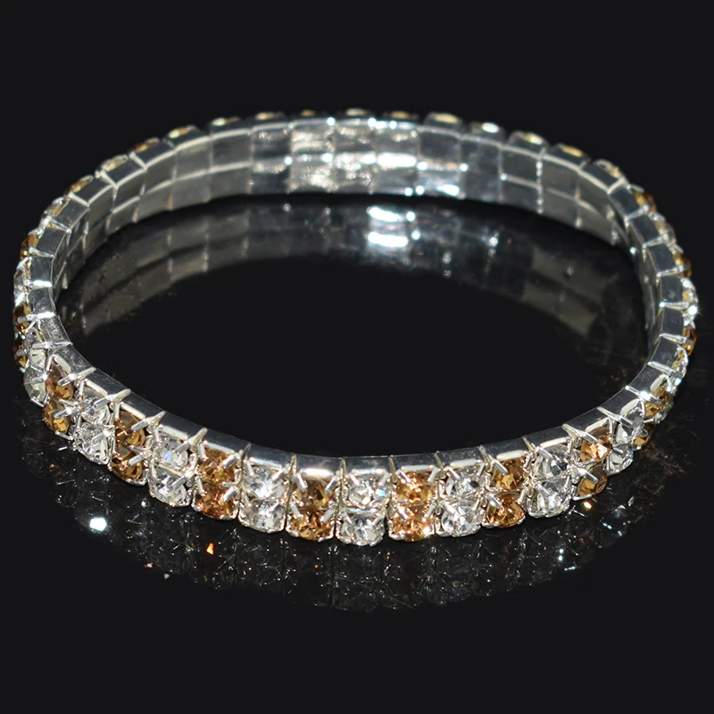 Желтый/фиолетовый модные стразы ширина тянущиеся браслеты эластичный