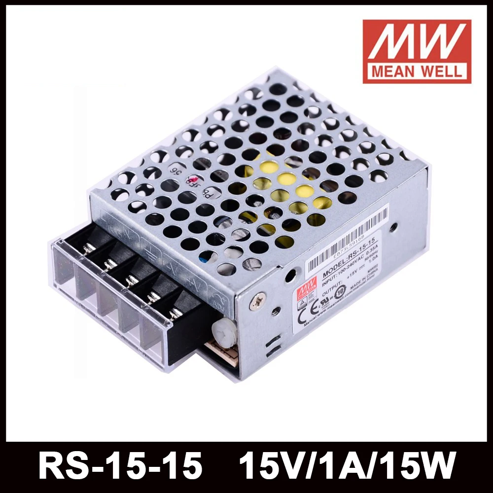 Оригинальная Светодиодная лампа Mean Well RS-15-15 85-в переменного тока на 15 В