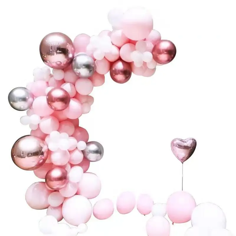 

139pcs Balloon Garland Arch Kit Pink White Metallic Balloon for Blush Bridal Shower,Wedding Decors, Baby Shower Party Decoration