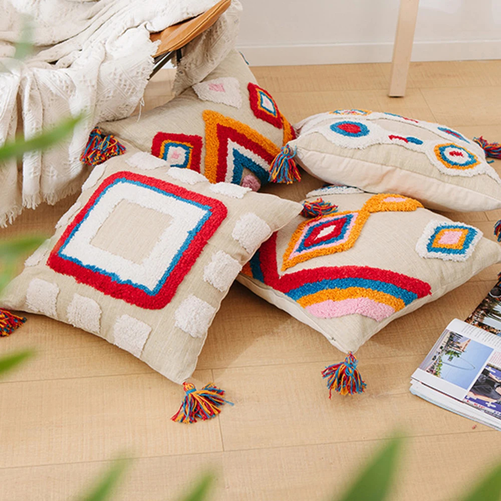 Наволочки в стиле бохо роскошные хлопковые наволочки с геометрическим рисунком