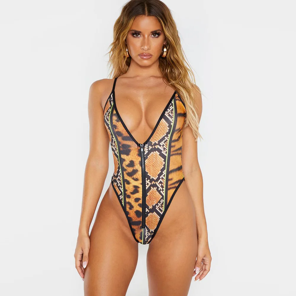 Купальный костюм в африканском стиле размера плюс цельный сексуальный купальник