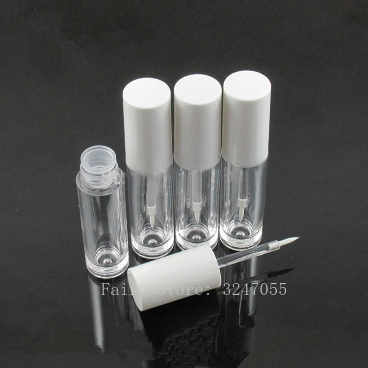 

10/30/50pcs 5ml Empty Eyeliner Tube Transparent Round Cosmetic Container Liquid Eyeliner Bottle With Brush Cap Free Shipping