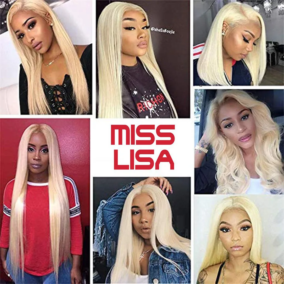 MISS LISA 28 30 Inch 613 Blonde Human Hair Bundles Straight Peruvian Weave Non Remy Extensions | Шиньоны и парики