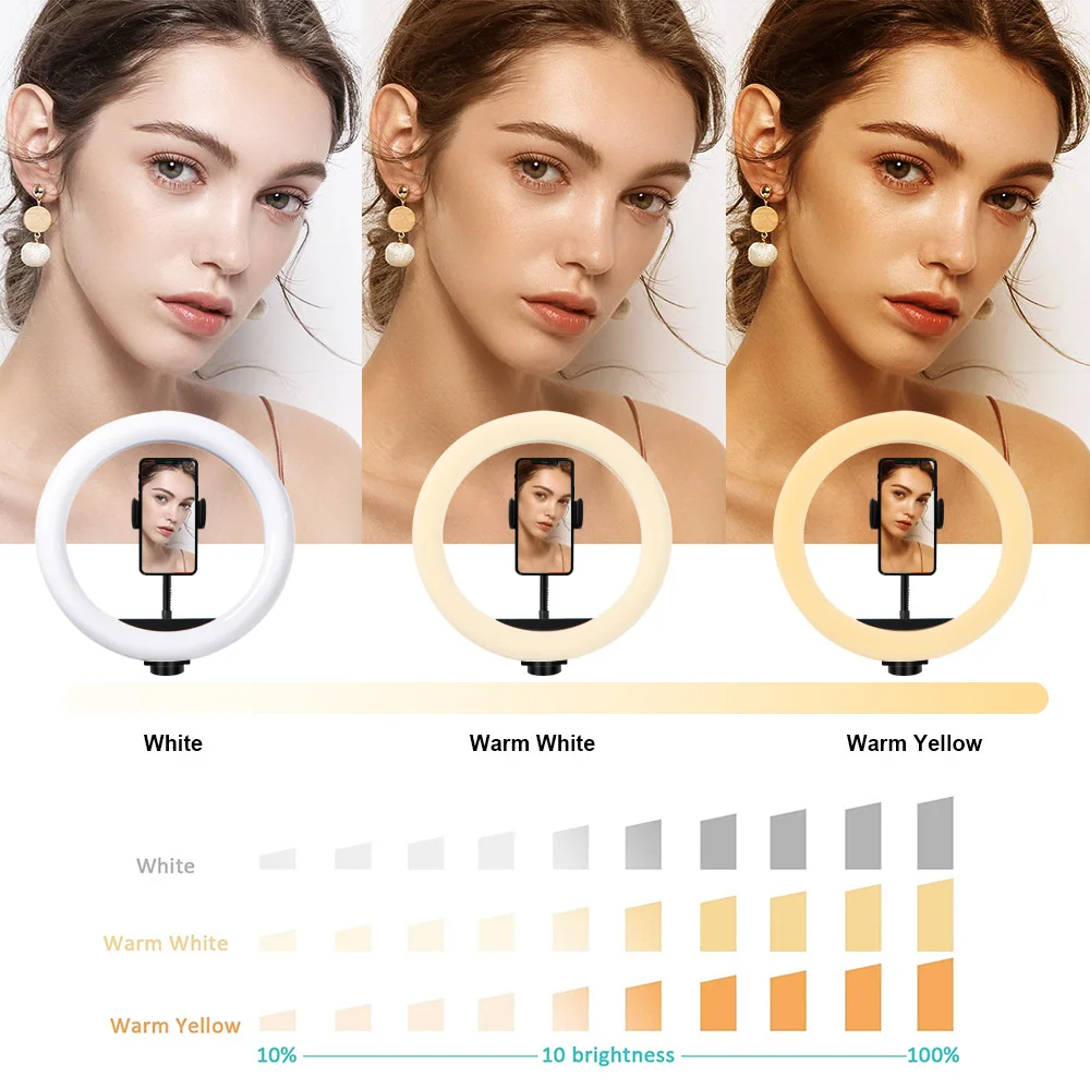 10 12 13 дюймов RGB кольцевой светильник с подставкой дистанционного Управление