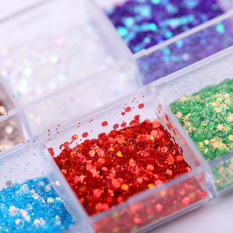 12 Маникюр для ногтей сетка блестящий порошок сверкающие блестки нейл Арта