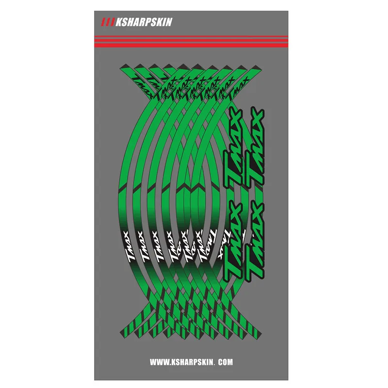 

12 X светоотражающих наклеек на ступицу колеса мотоцикла, автомобильные декоративные полосатые наклейки для YAMAHA TMAX TMAX530