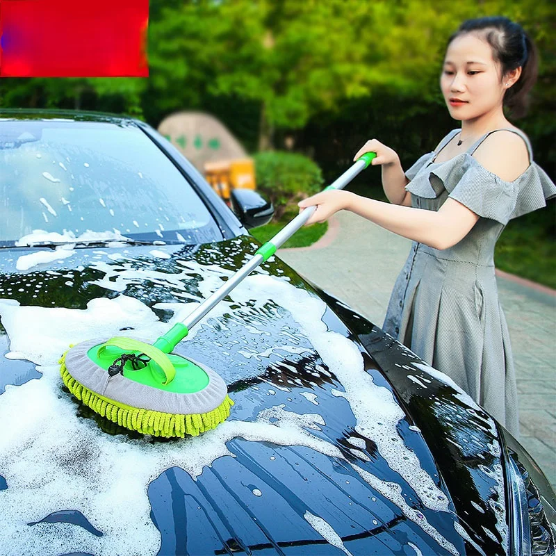 

Upgrade Three section telescopic car washing mop Super absorbent Car Cleaning Car brushes Mop Window Wash Tool Dust Wax Mop Soft