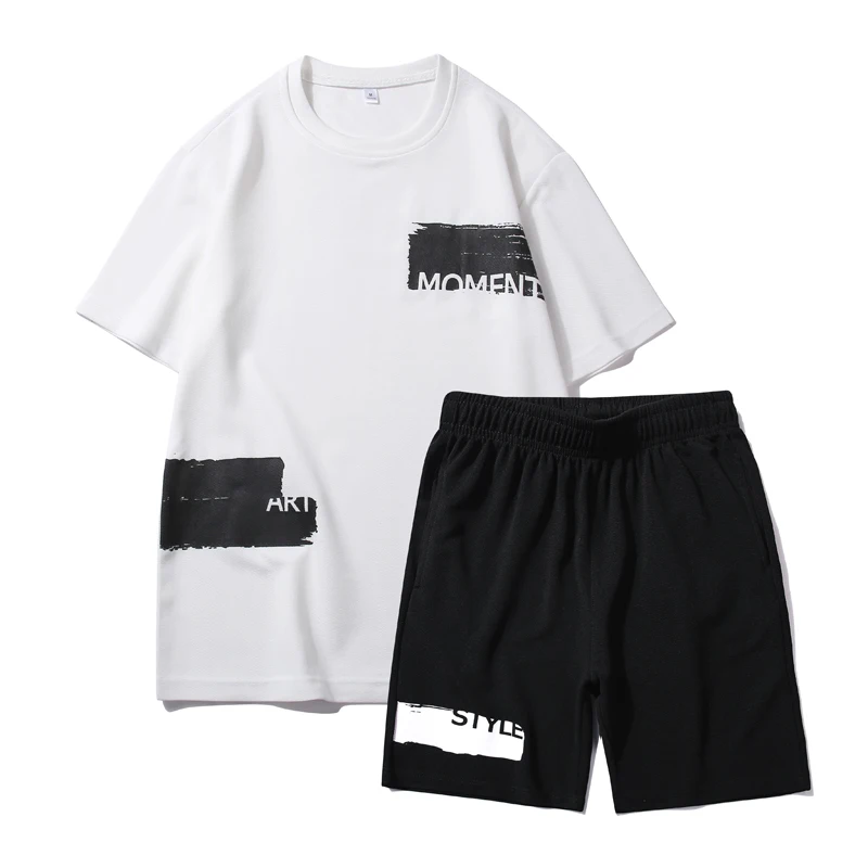 Спортивный костюм мужской из двух предметов футболка с короткими рукавами и