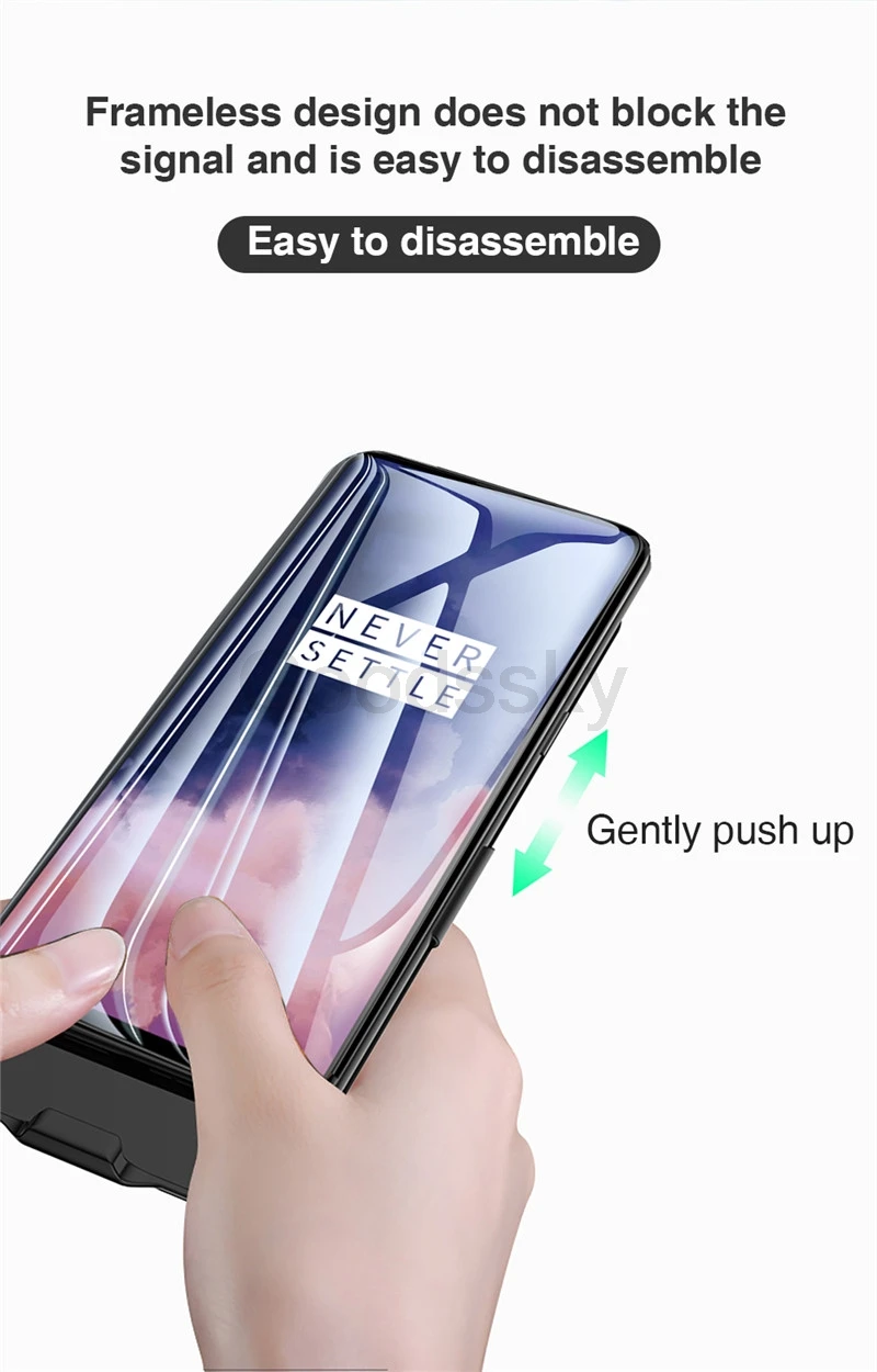 Тонкий чехол для зарядного устройства для Oneplus 7 T, внешний аккумулятор, запасная задняя крышка для One Plus 7T Pro 1+ 7 T, задняя крышка с зажимом для аккумулятора, чехол для телефона s