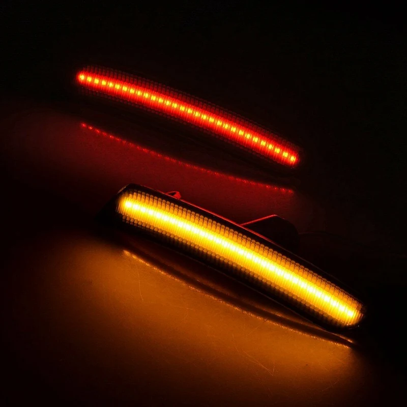 

4Pcs Front Rear Bumper Smoked Lens Amber LED Side Marker Lights Bumper Lamp Reflector for Chevy Camaro 2016-2019 6Th