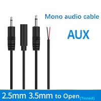 25cm 3 5mm2 5mm mono stereo 4pole headphone jack audio aux cable