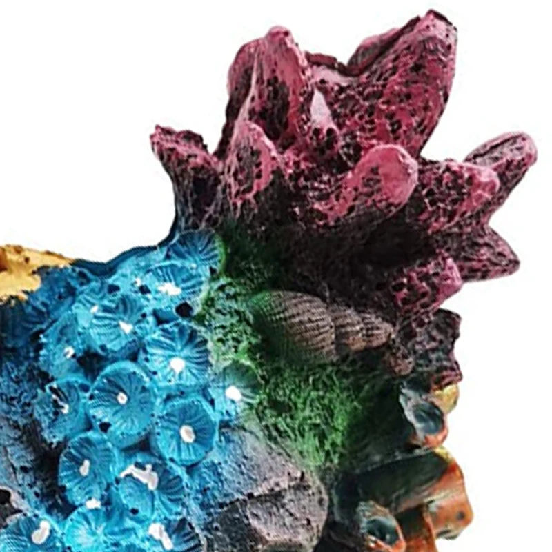 

Coral Aquarium Decoration Fish Tank Resin Rock Mountain Cave Ornaments Betta Fish House for Betta Sleep Rest