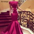 Женское атласное платье для выпускного вечера Sevintage, простое строгие вечерние платья с открытыми плечами, модель 2020