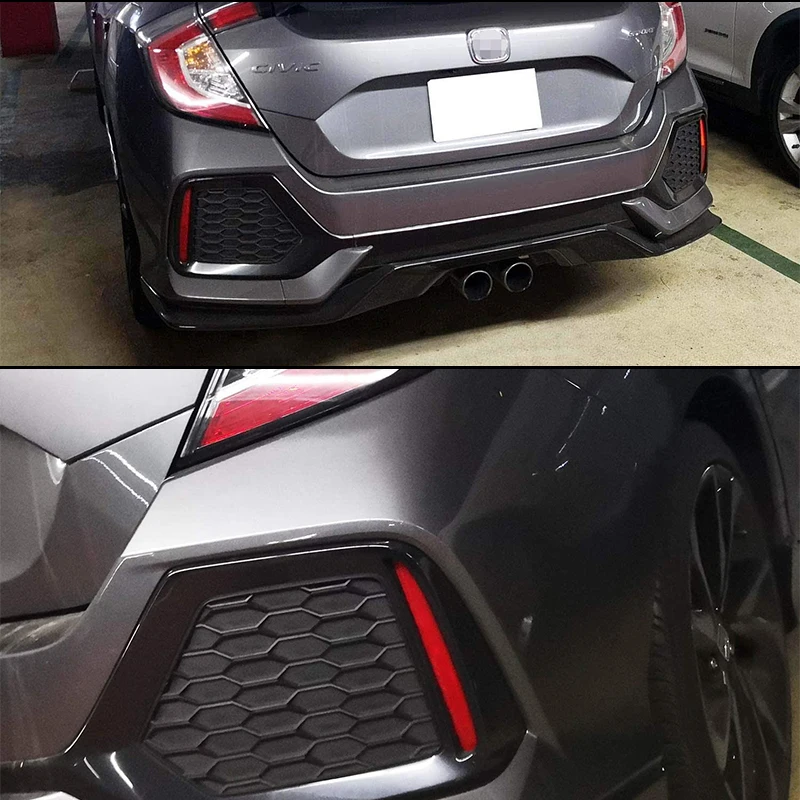 

iJDM For 2017-up Honda Civic Hatchback, Si or Type-R Sedan Rear Bumper Reflector Lens Replacement Compatible OE-Spec LH RH Assem
